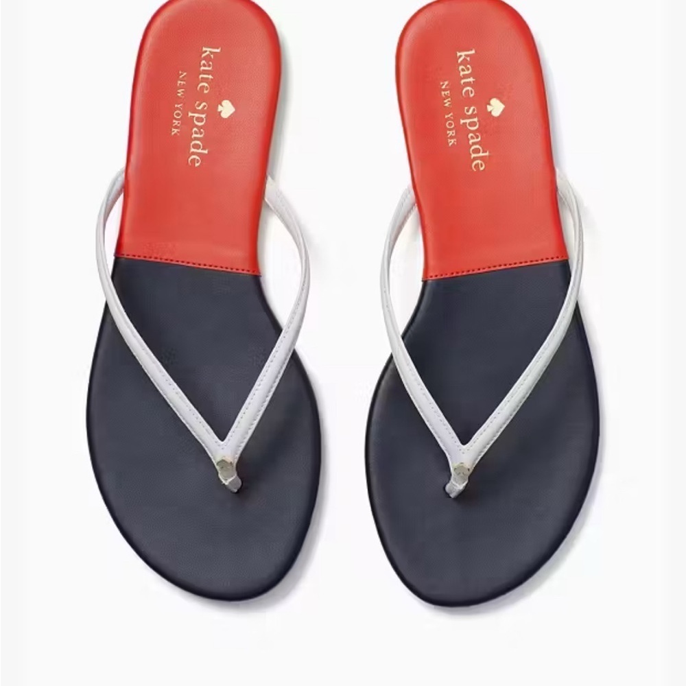 Kate Spade Black and White Sandals with Red Insole - Picture 4 of 7